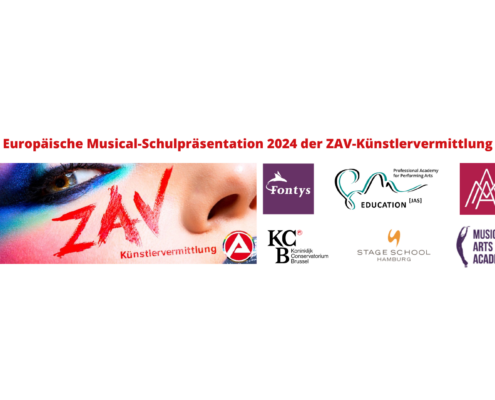 EuMSP – Europäische Musical-Schulpräsentation 2024 der ZAV-Künstlervermittlung - Koninklijk Conservatorium Brussel / Stage School Hamburg / Musical Arts Academy of the performing Arts, Mainz / Abraxas Musical Akademie München / JAS Education – Junge Akademie Stuttgart / Fontys Academie voor Muziektheater, Musicaltheater Tilburg